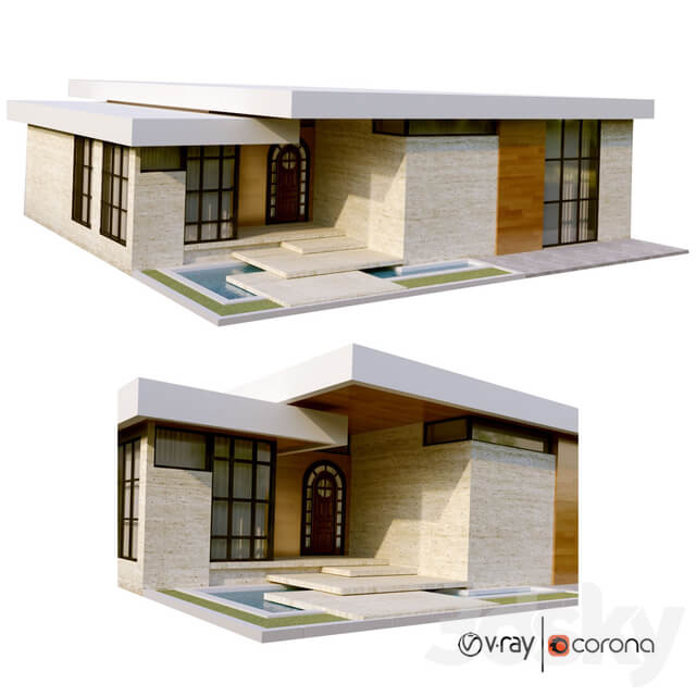 现代别墅3D模型（FBX,MAX）