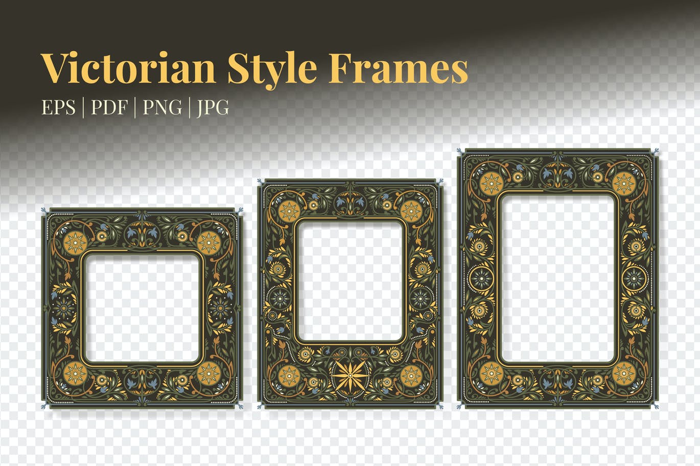 高品质的时尚高端维多利亚风格相框边框大集合-EPS, PDF, JPG, PNG