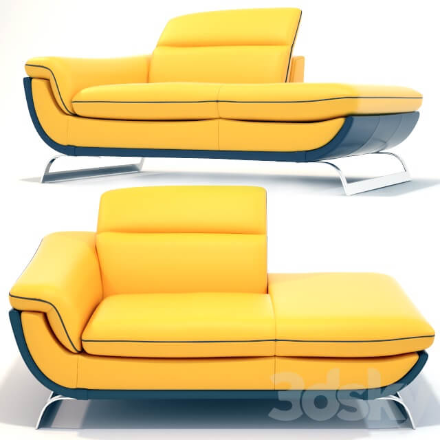 Egoitaliano Vanille单人黄色布艺沙发3D模型（FBX,MAX）