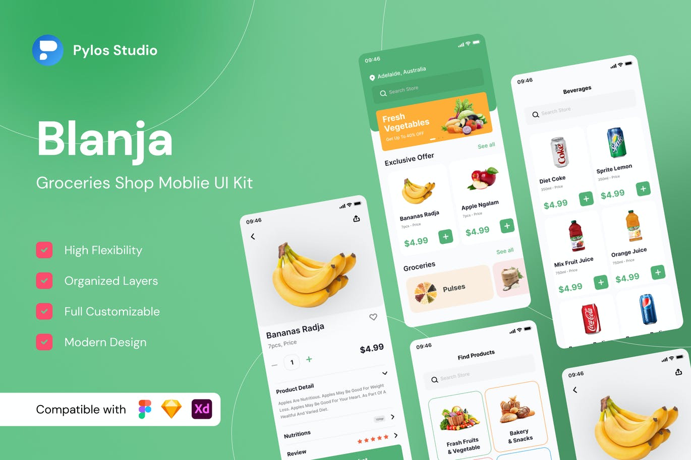 生鲜杂货店移动应用程序APP UI KIT（FIG）