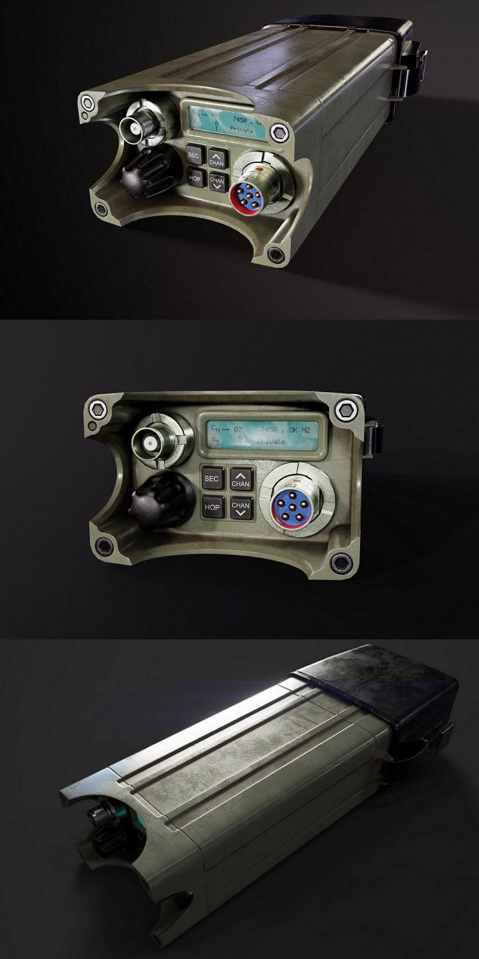 Barrett PRC-2080+ Tactical高频无线电3D模型（OBJ,FBX,MAX）