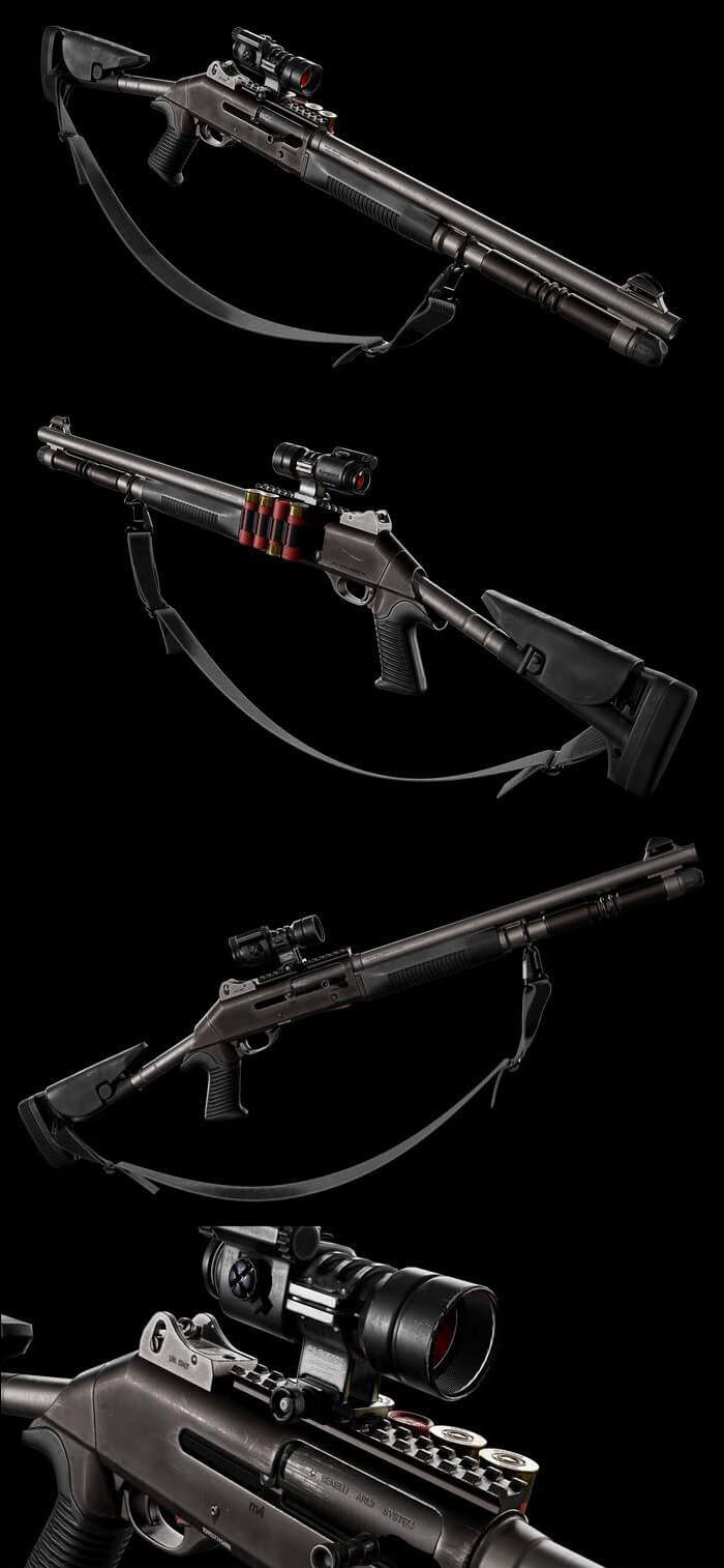 Benelli M4霰弹枪3D模型（OBJ,FBX,MAX）