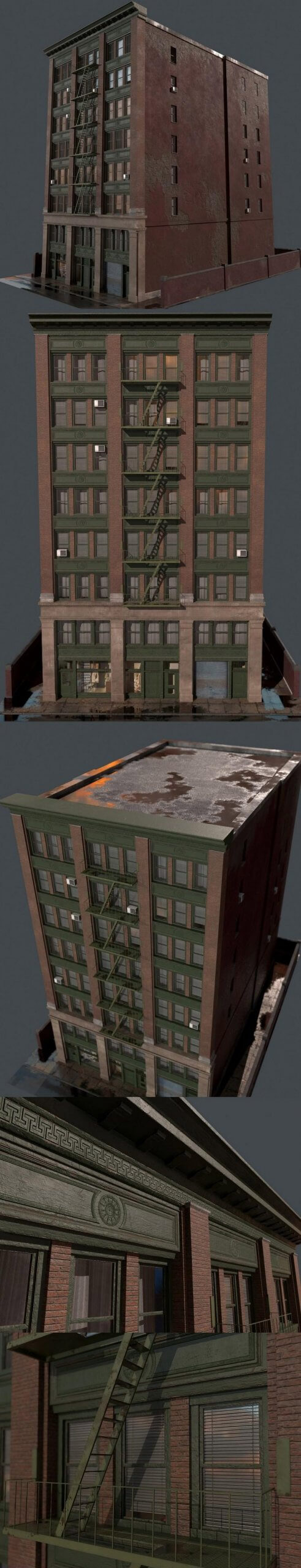 破旧的美式建筑3D模型（OBJ,FBX,MAX）