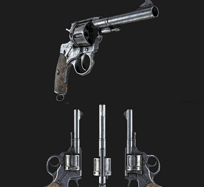 Nagant M1895左轮手枪3D模型（OBJ,FBX,MAX）