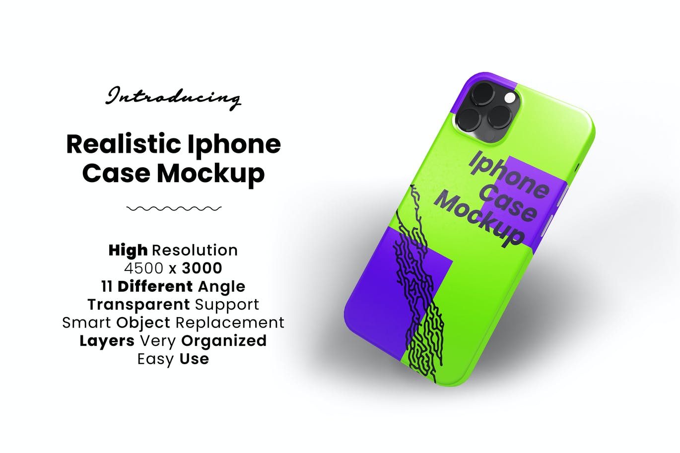 高品质的iPhone手机壳VI设计样机展示模型mockups