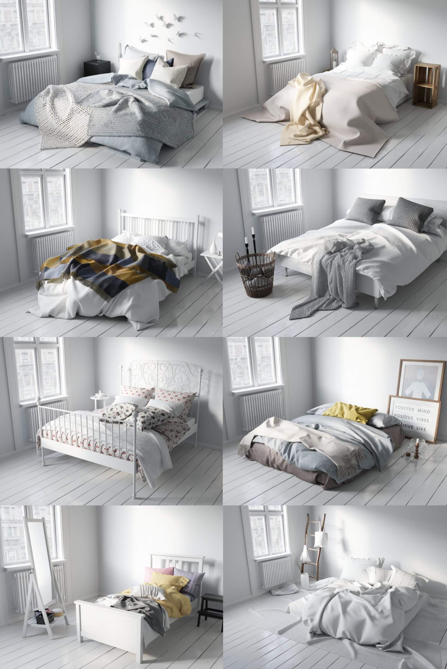 8种床3D模型合集（MAX）