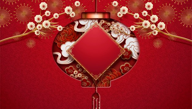 喜庆元素中国结红色新年背景矢量素材[eps]