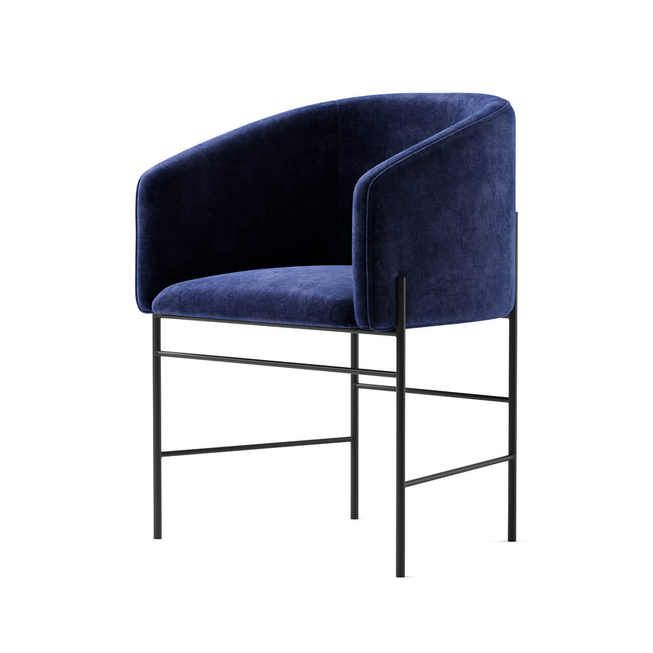 New Works纤细框架紫色布艺软垫扶手椅3D模型（OBJ,FBX,MAX）