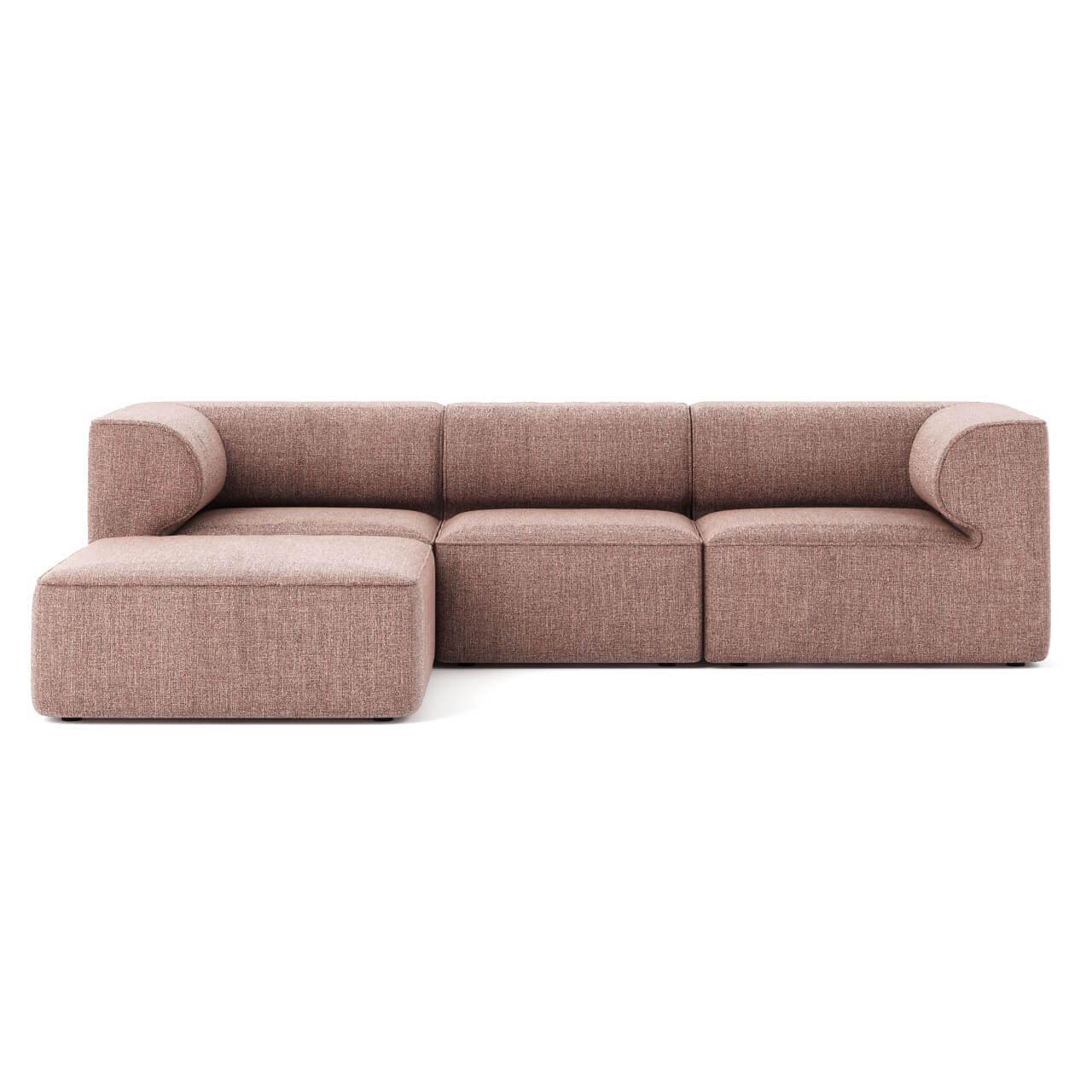 Menu暗粉色柔软布艺组合沙发3D模型（OBJ,FBX,MAX）
