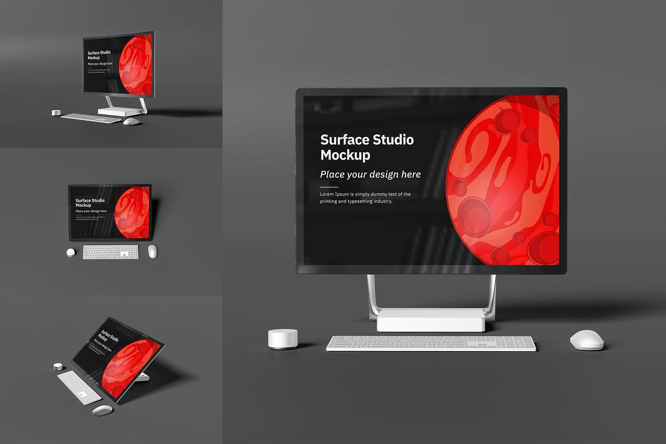 高品质的Surface Studio UI样机展示模型mockups