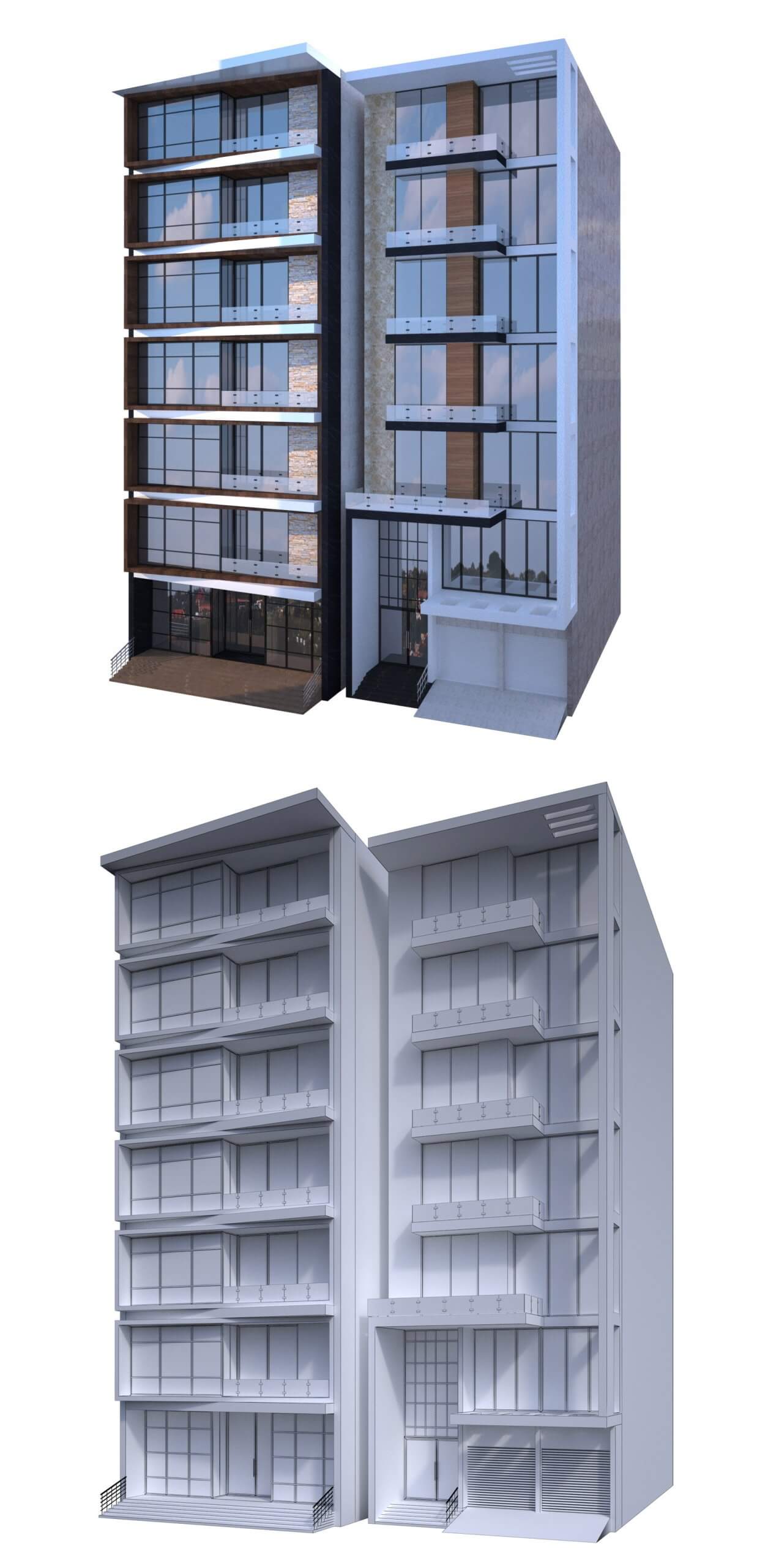 现代楼房建筑3D模型（FBX,MAX）