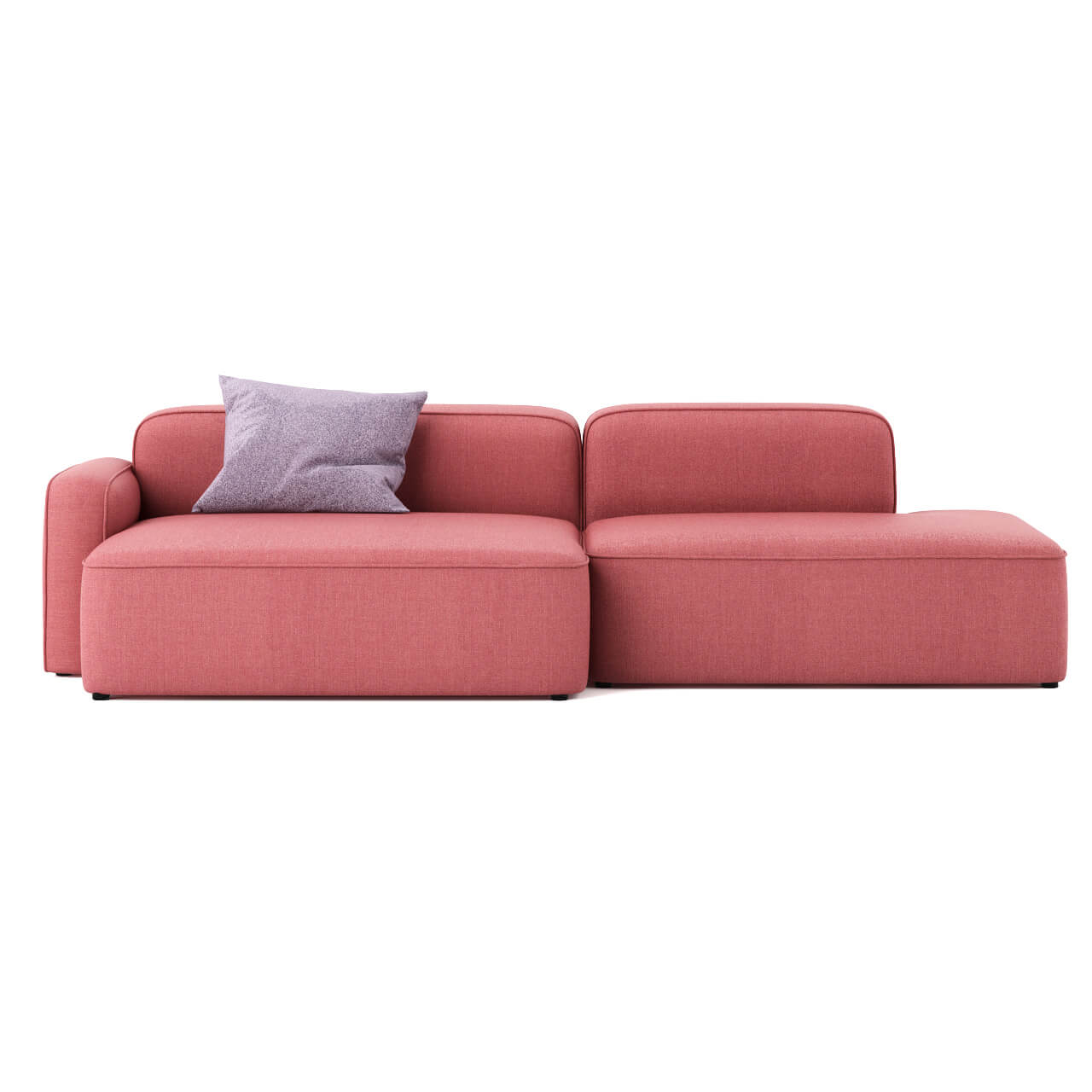 Normann Copenhagen Rope粉色双人圆角柔软布艺沙发3D模型（OBJ,FBX,MAX）