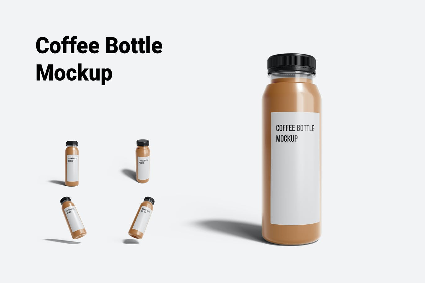 咖啡饮料瓶标签包装设计样机 (PSD)