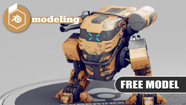 Blender军事机器人建模教程+工程源文件下载（Blend）