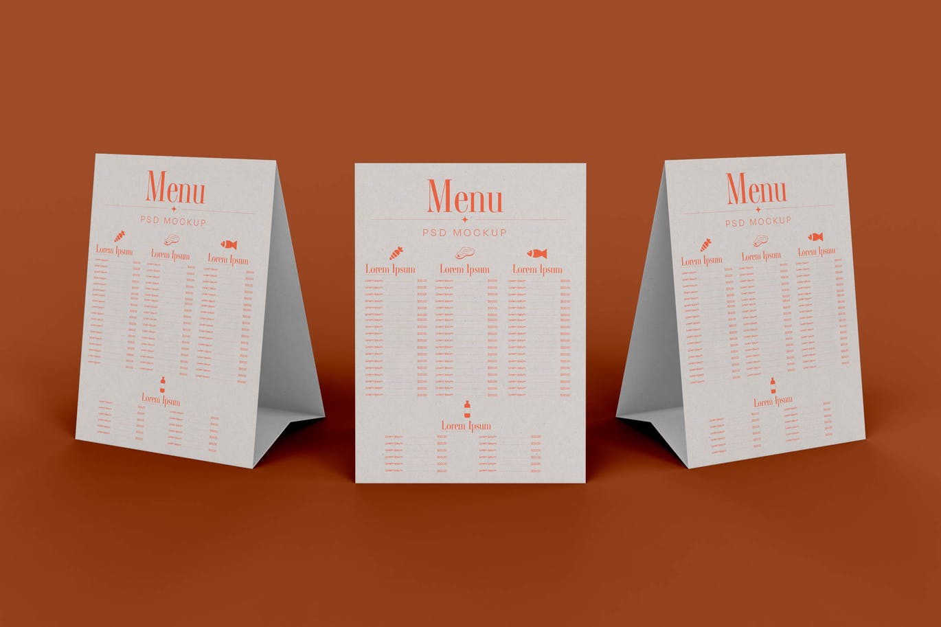 餐桌A字形菜单设计样机 (PSD)