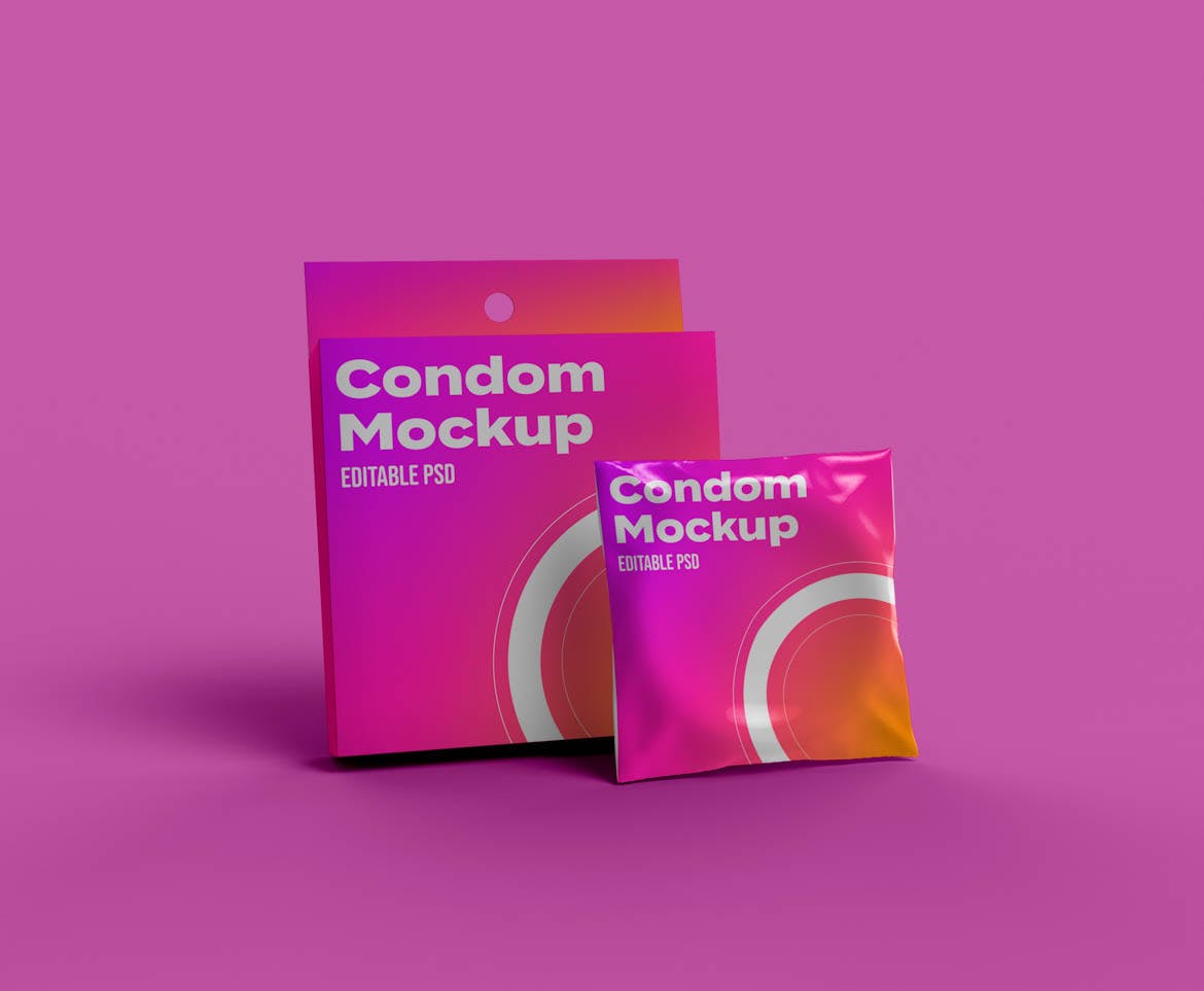 避孕套包装展示样机(PSD) - 云瑞设计