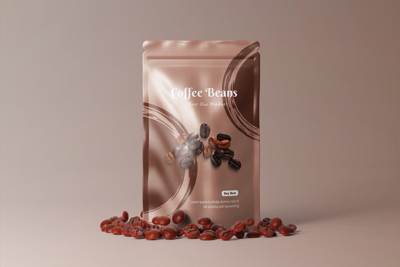咖啡袋品牌包装设计样机模板 (PSD)