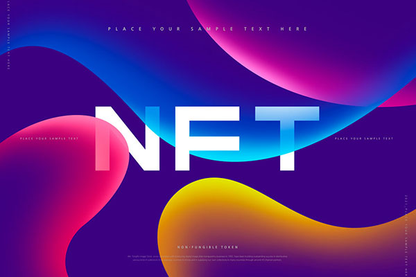 柔和彩色纹理NFT海报设计素材 (psd)