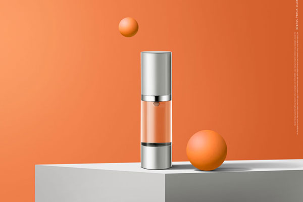 橙色元素香水化妆品海报设计模板 (psd)