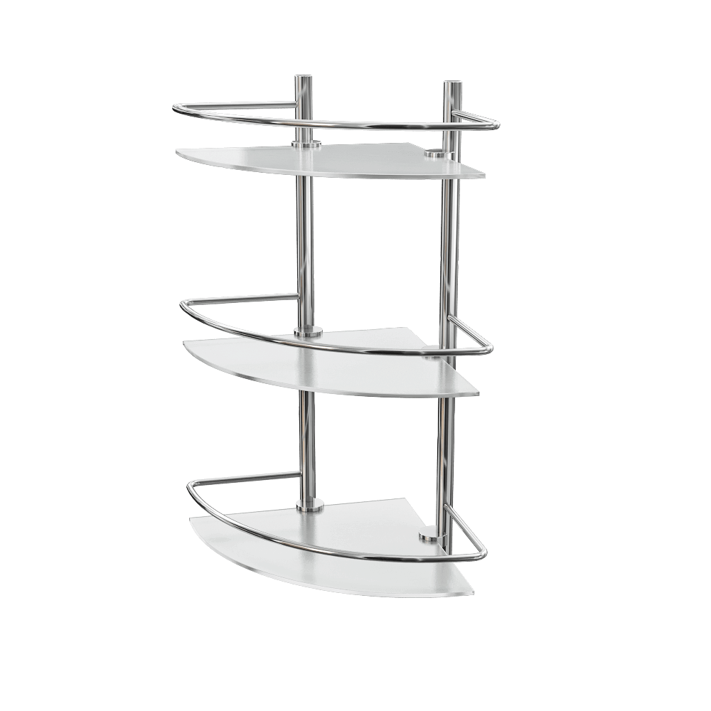 K-3733金属支架玻璃台面三层浴室置物架3D模型（OBJ,FBX,MAX）