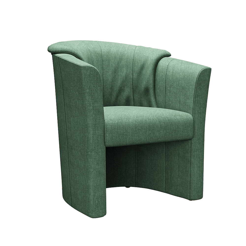 Julia绿色布艺单人扶手沙发3D模型（OBJ,FBX,MAX）