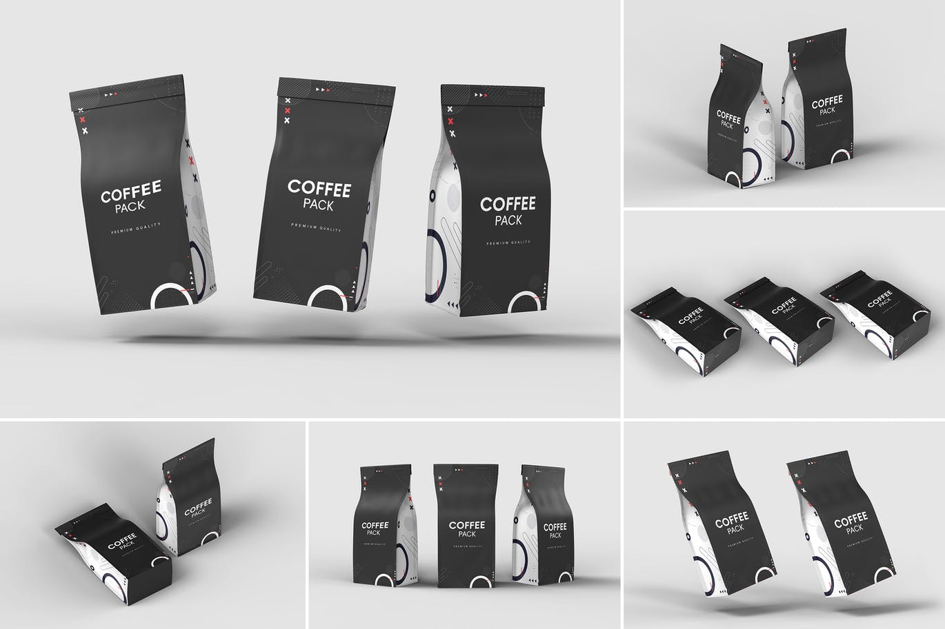 咖啡袋包装品牌设计样机 (PSD)