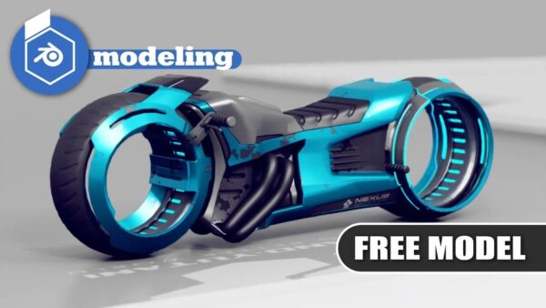 Blender  科幻电动自行车建模教程+工程文件免费下载（Blend）