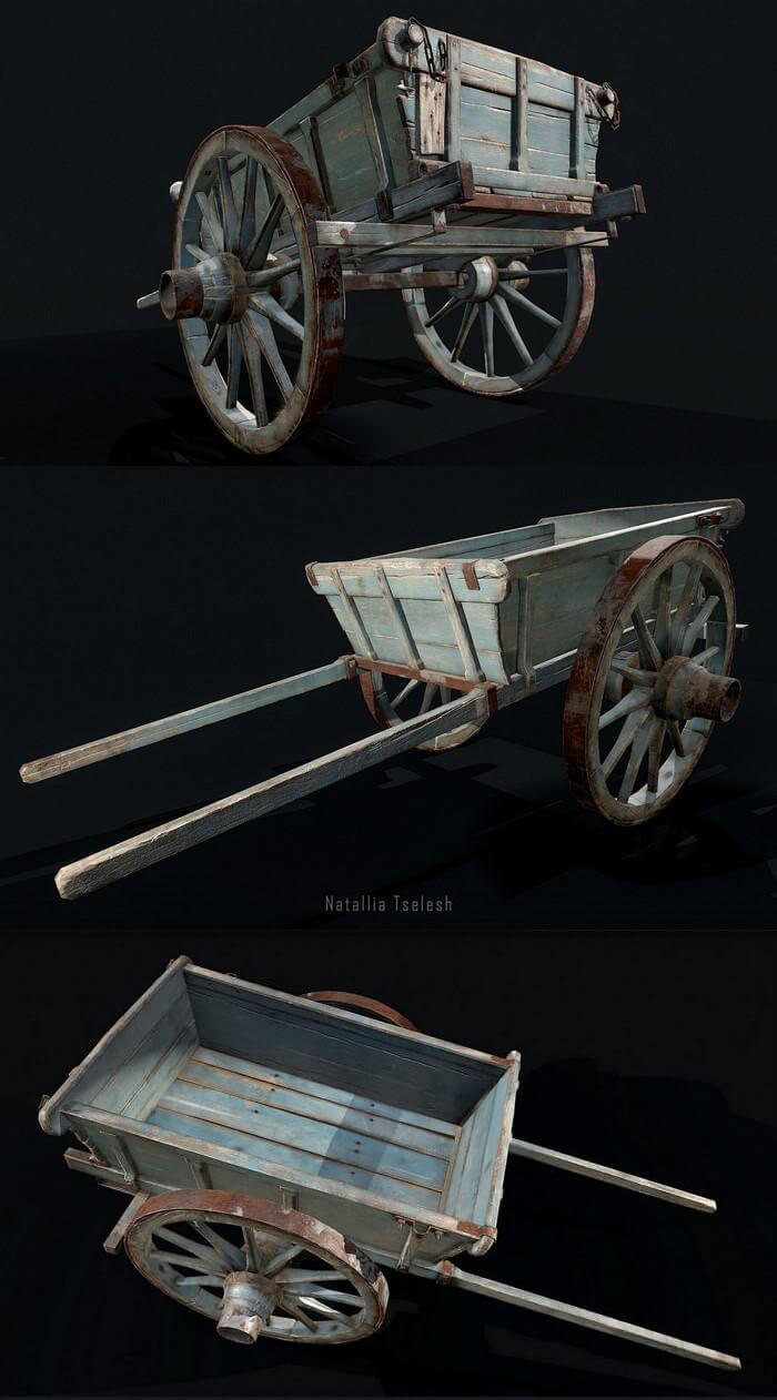 陈旧的推车3D模型（OBJ,FBX,MAX）