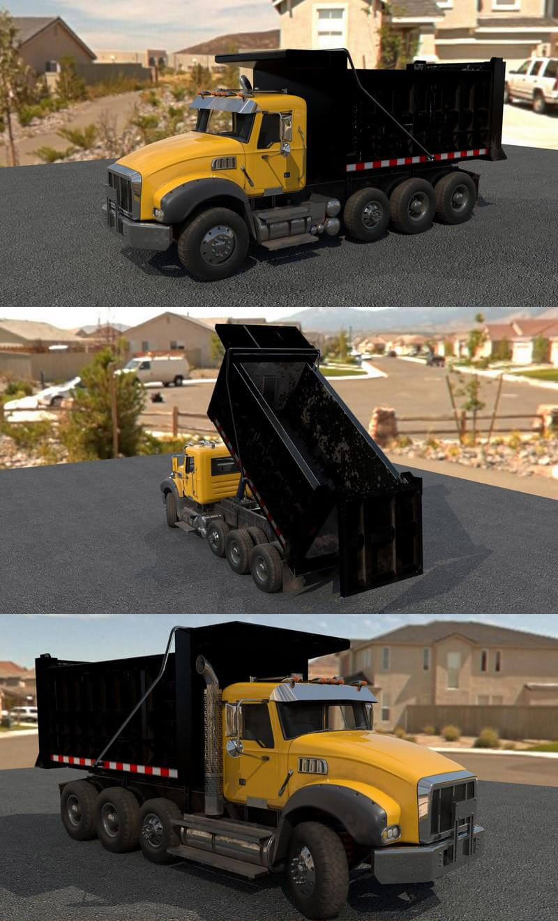 自卸车垃圾车3D模型（OBJ,FBX,MAX）