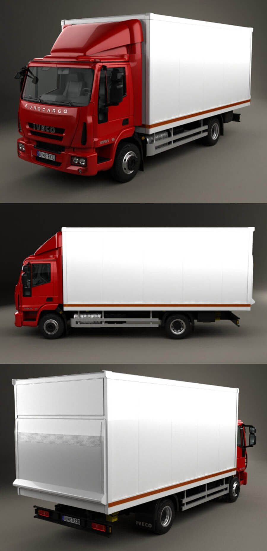 依维柯Iveco Eurocargo系列2013款厢式货车卡车3D模型（OBJ,FBX,MAX）
