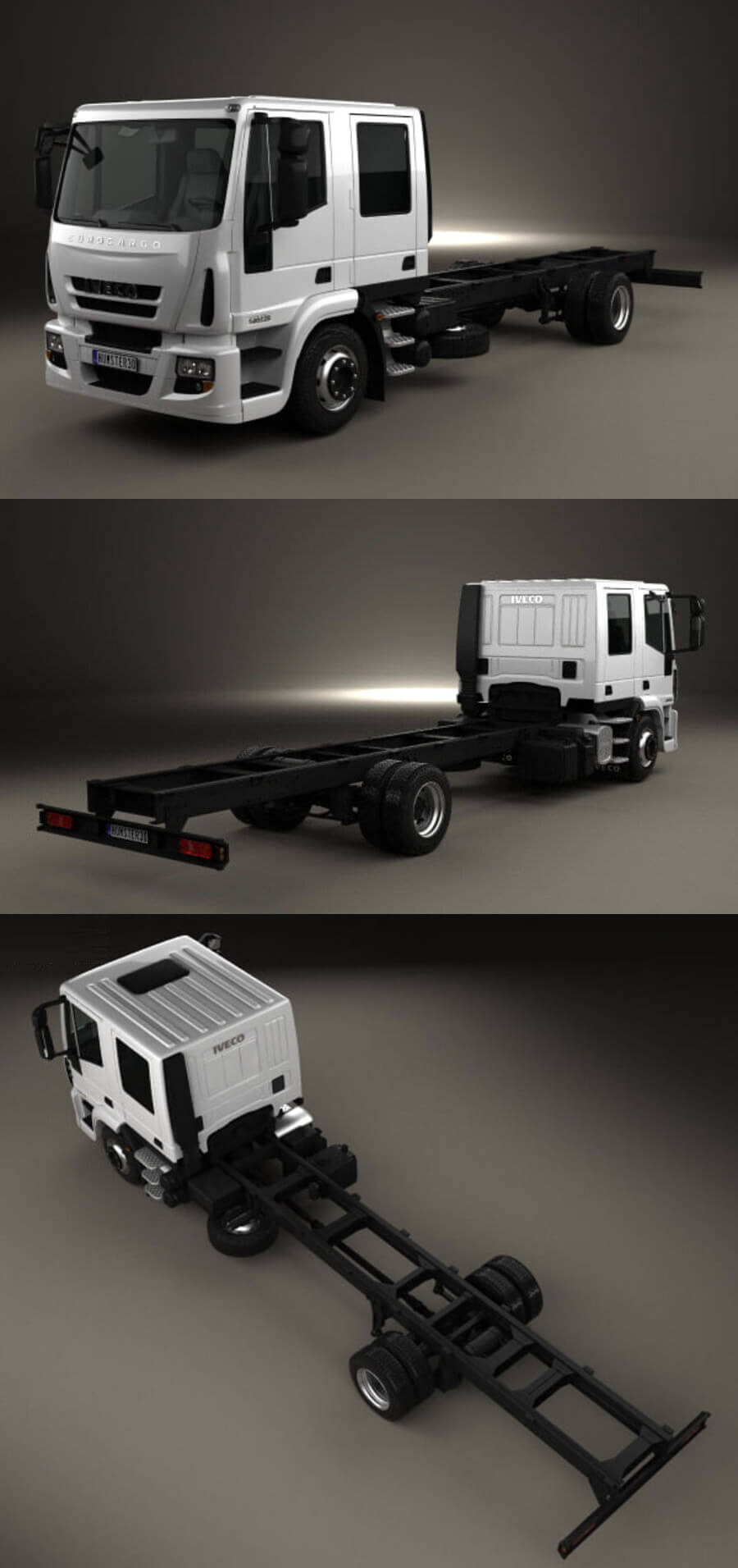 2008款依维柯Iveco EuroCargo双驾驶室卡车3D模型（OBJ,FBX,MAX）
