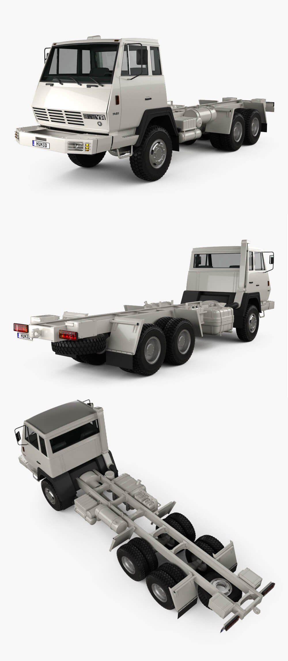 Steyr Plus 91 1491 1978款经典军用卡车3D模型（OBJ,FBX,MAX）