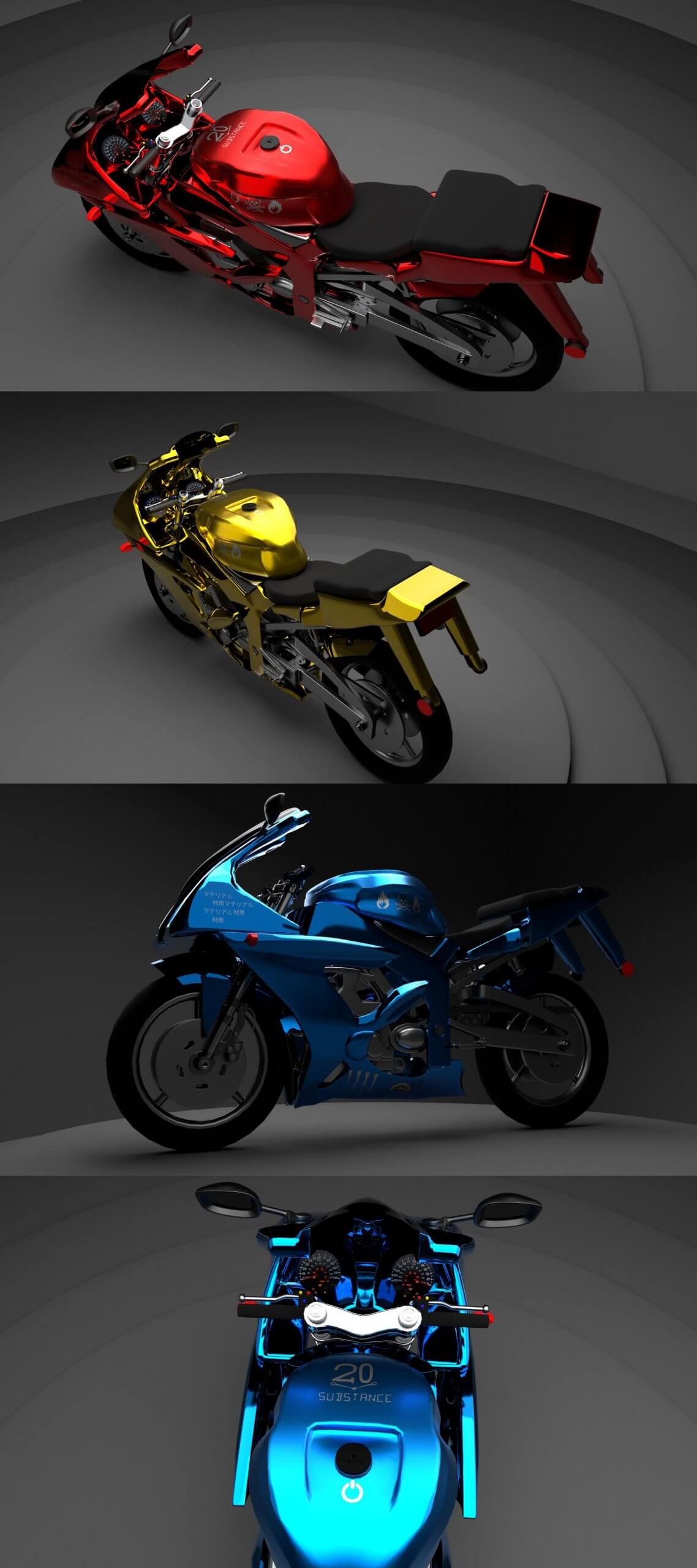 Yahoma摩托车3D模型（OBJ,FBX,MAX）