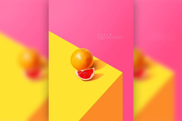 红橙血橙新鲜水果广告海报设计模板 (psd)