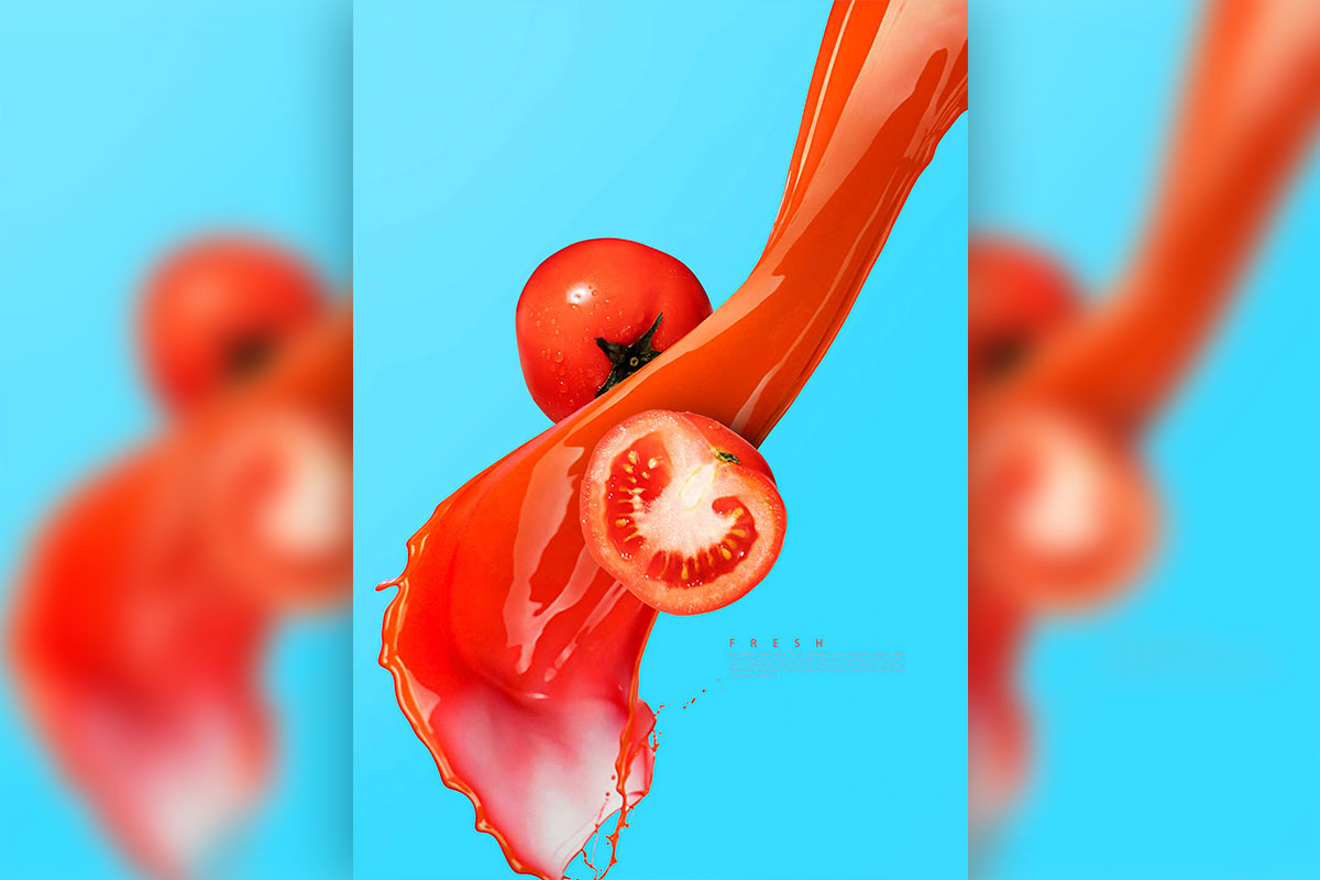 番茄蔬果广告海报设计模板 (psd)