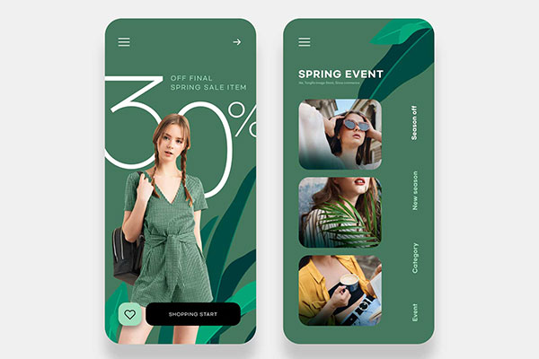 App春季促销活动页面设计模板 (psd)