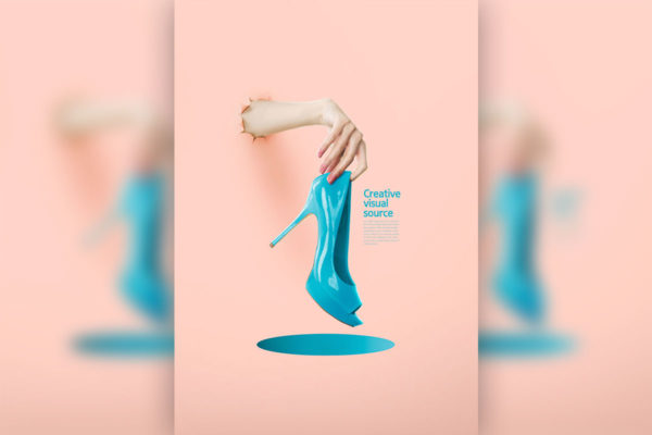 高跟鞋品牌创意视觉海报设计韩国素材 (psd)