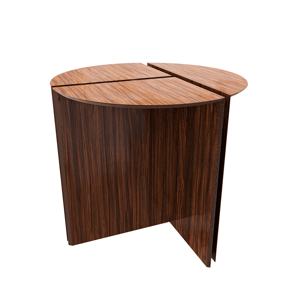 Kalimantan可拆分的棕色实木圆形组合茶几咖啡桌3D模型（OBJ,FBX,MAX）