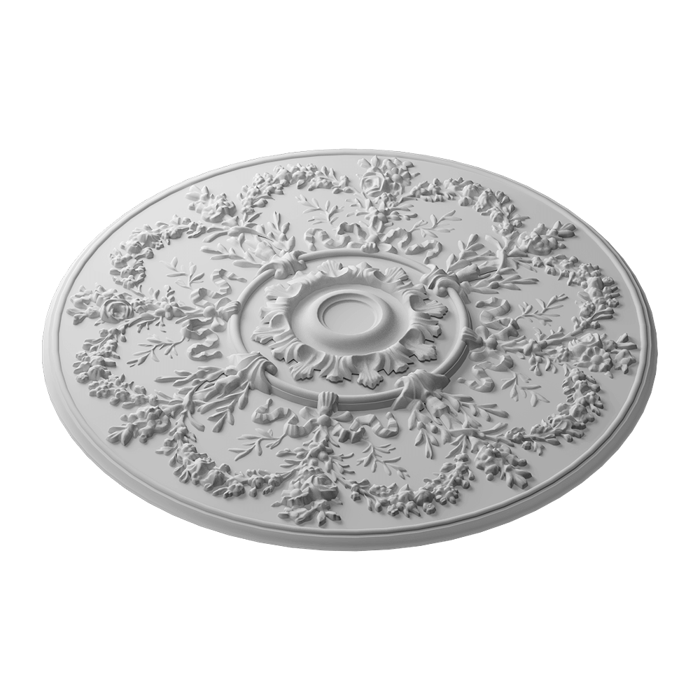 圆形花叶图案装饰石膏3D模型（OBJ,FBX,MAX）