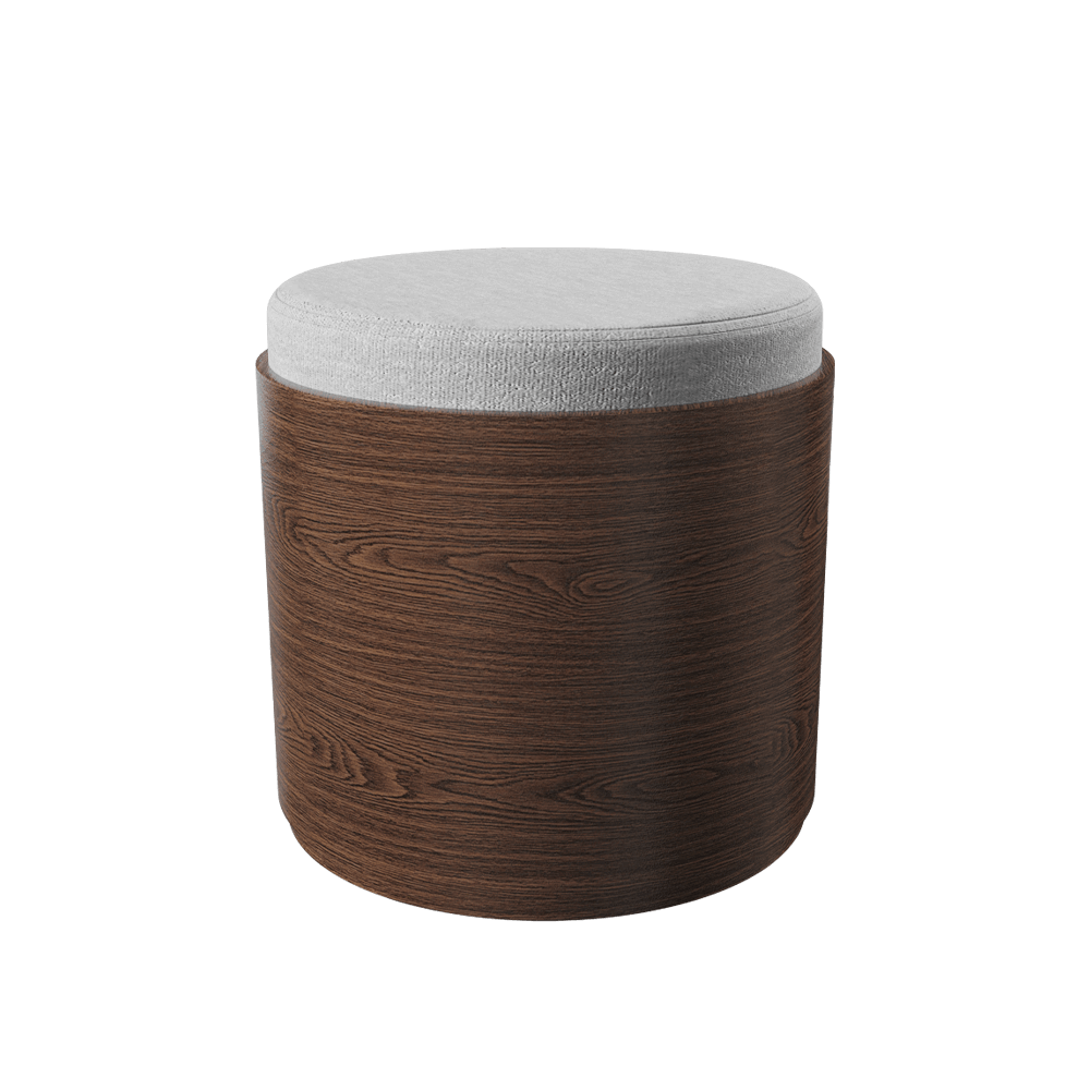Dover圆形木质外壳布艺软垫凳3D模型（OBJ,FBX,MAX）