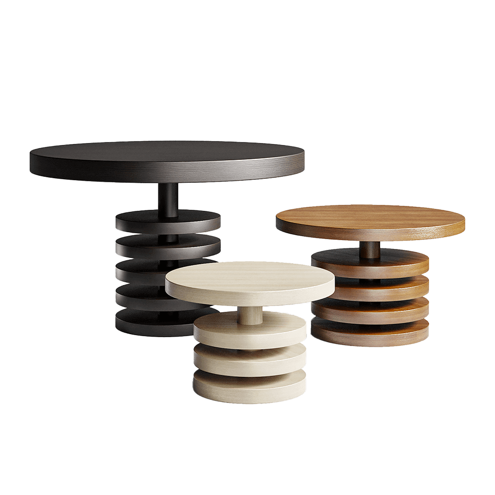 DT多层底座圆形木桌3D模型（OBJ,FBX,MAX）