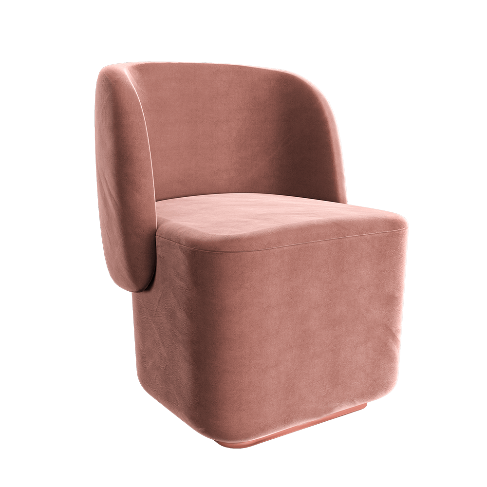 Paris粉色布艺单人沙发3D模型（OBJ,FBX,MAX）