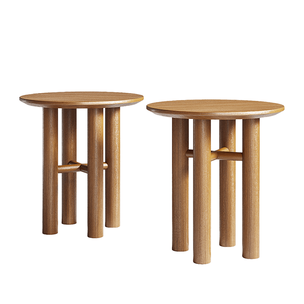 JT 062圆形粗腿实木咖啡桌茶几3D模型（OBJ,FBX,MAX）