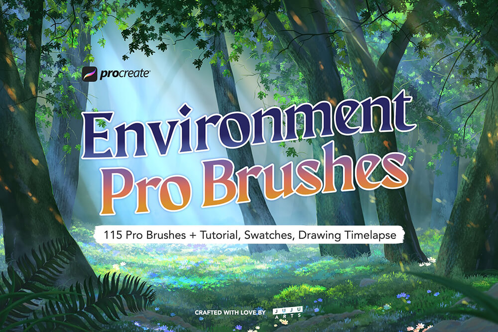 完整的大自然环境Procreate笔刷集合 (brushset)