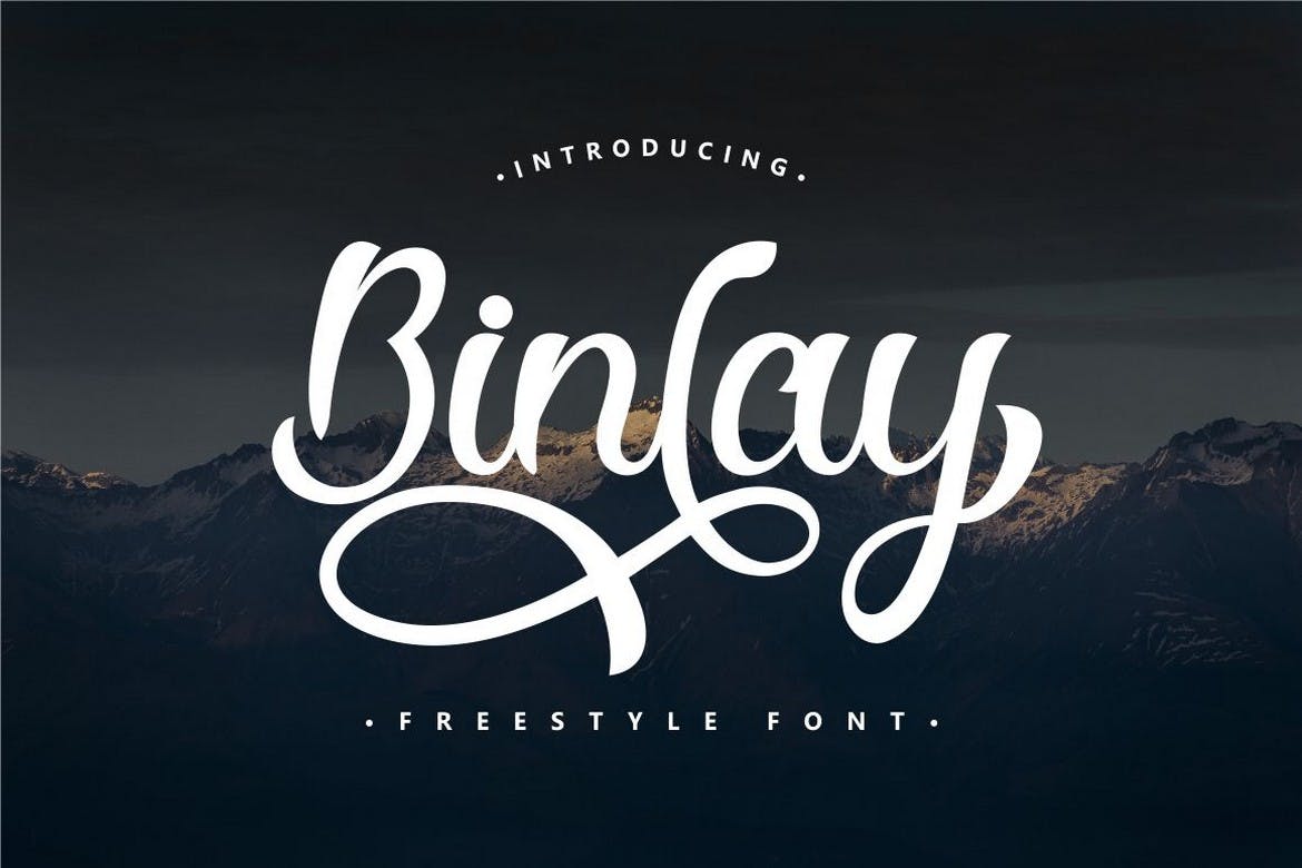 时尚高端清新优雅多用途的手绘Binlay – Freestyle Font英文字体设计