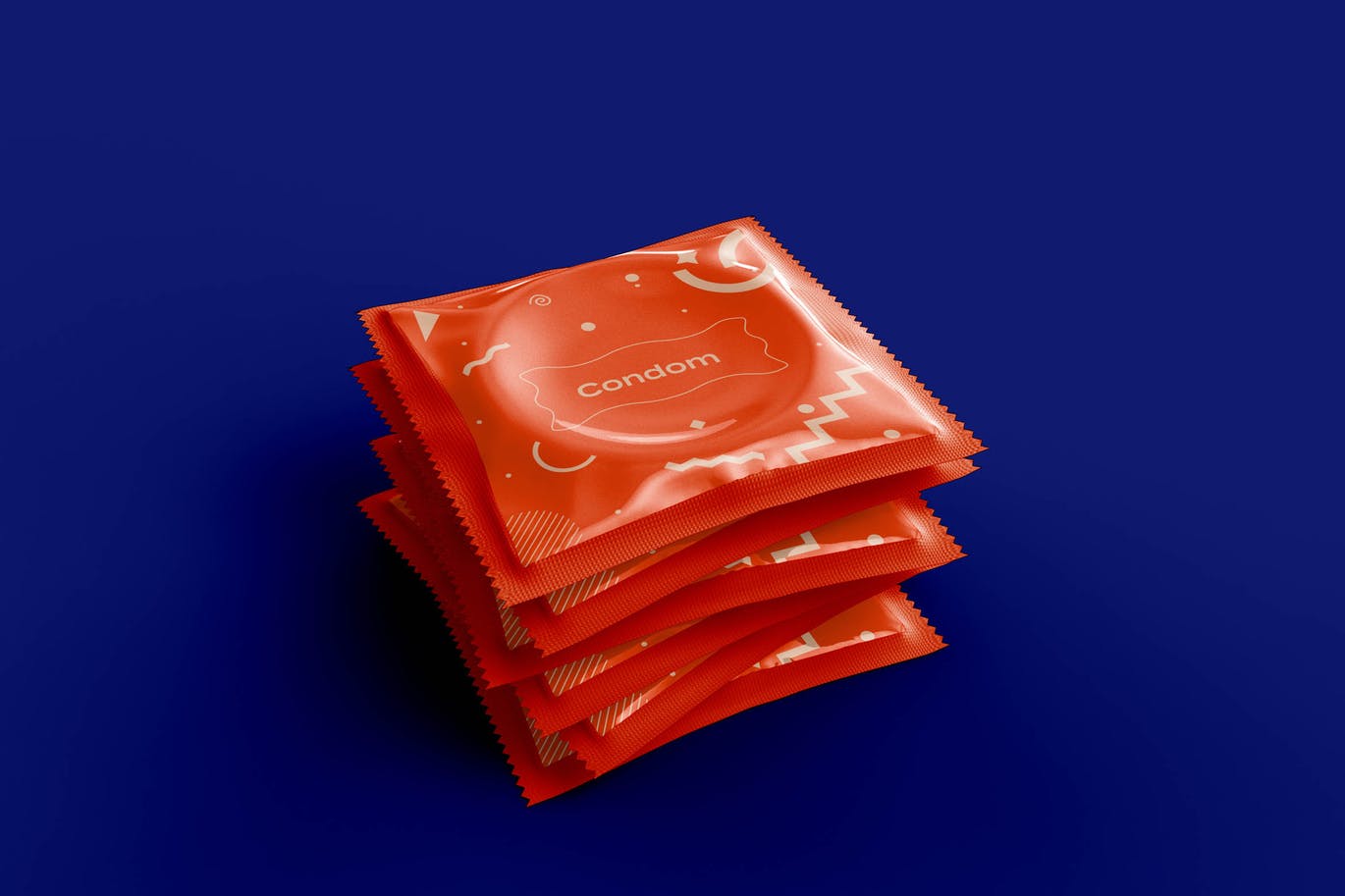 避孕套包装设计样机模板 (PSD)