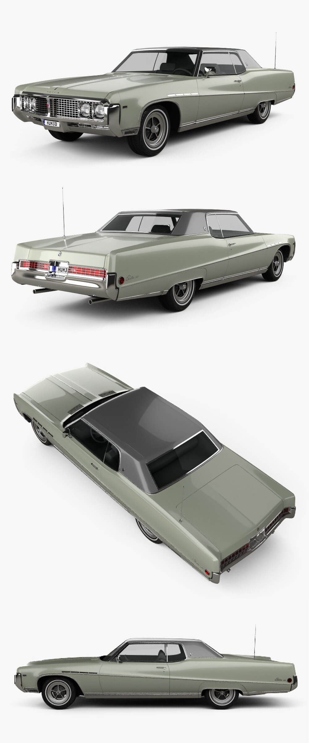 Buick Electra 225 Custom Sport Coupe 1969款汽车3D模型（OBJ,FBX,MAX）