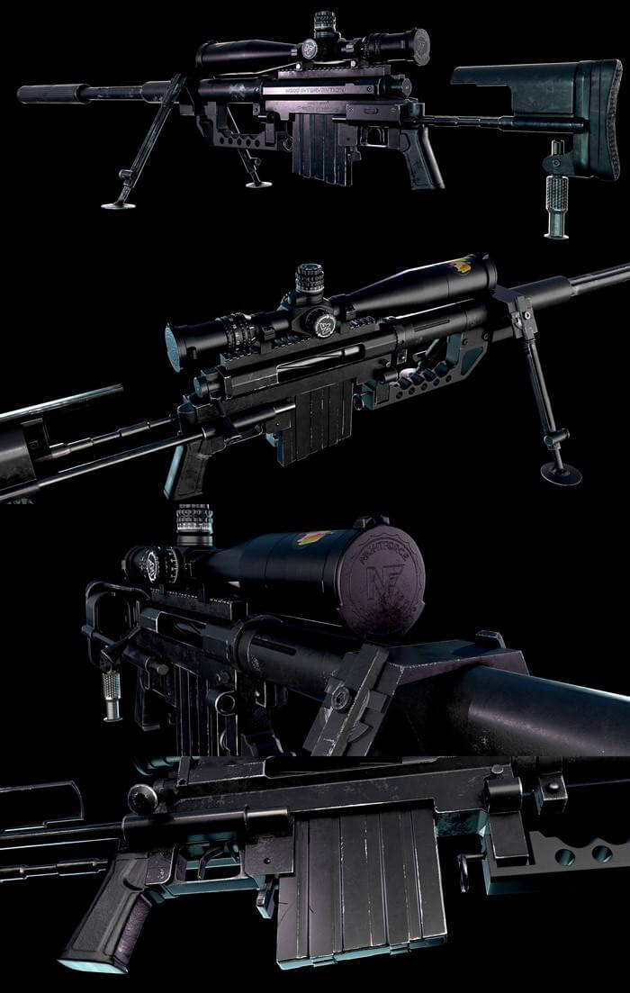 Cheytac Intervention m200狙击步枪3D模型（OBJ,FBX,MAX）