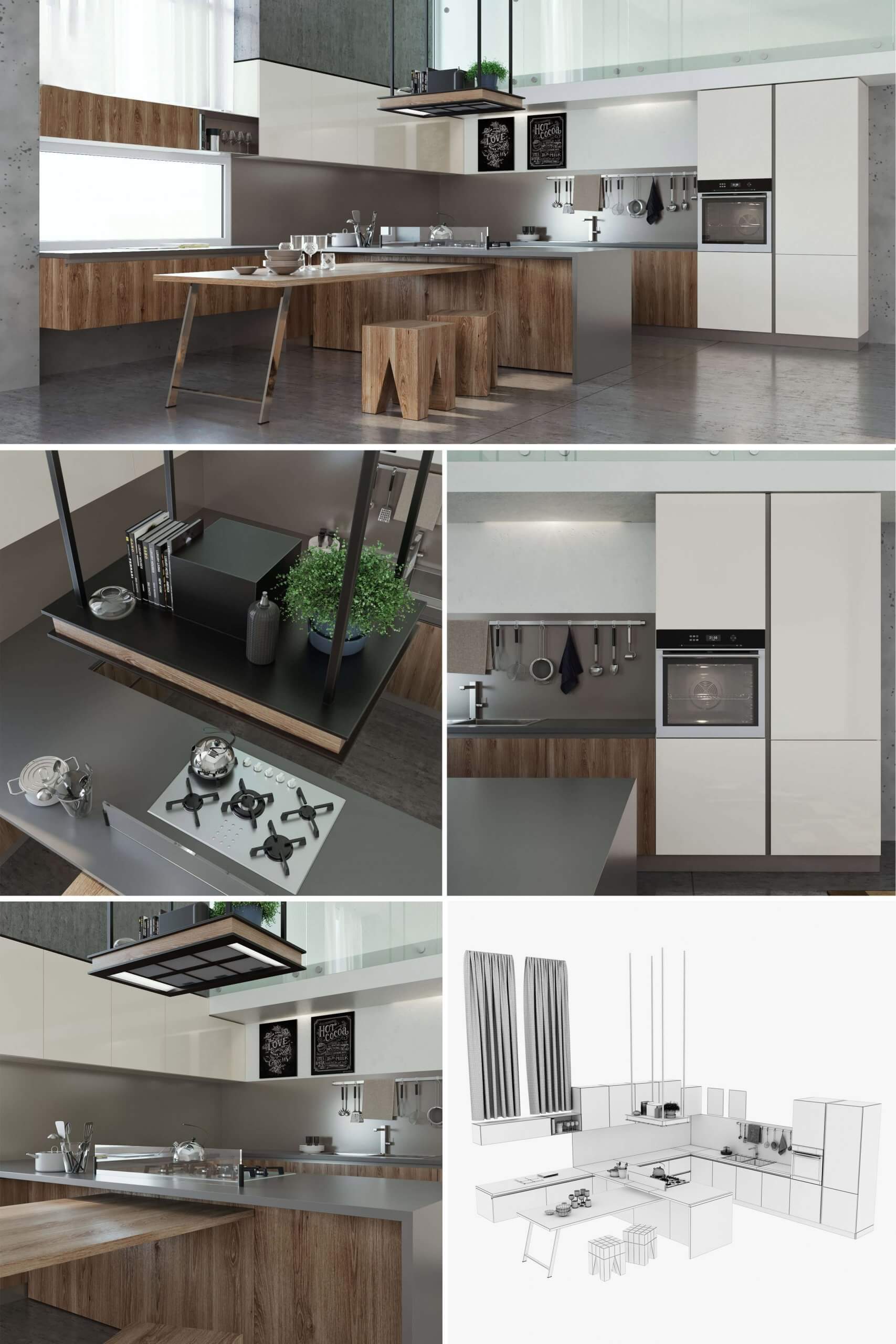 意大利Stosa Cucine橱柜设计厨房设计3D模型（OBJ,FBX,MAX）