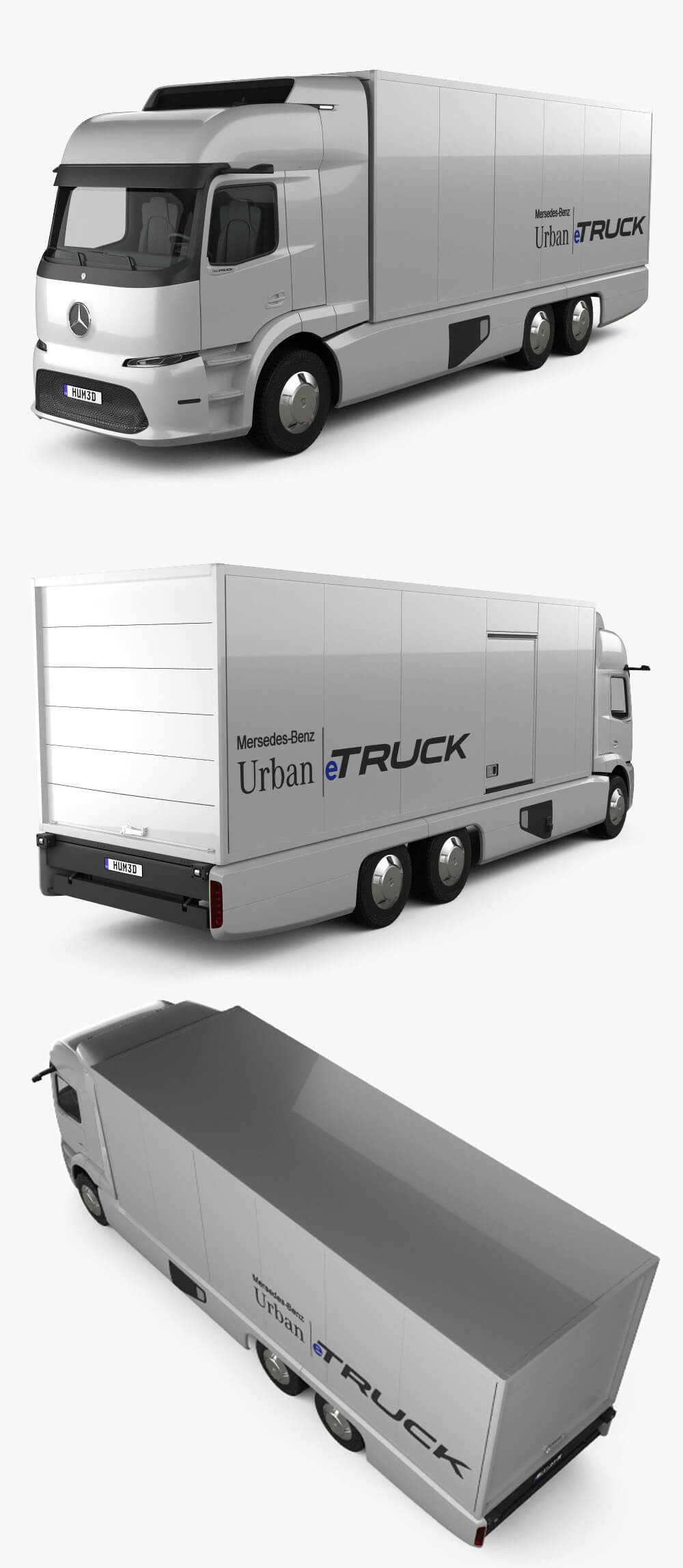 奔驰Urban e-Truck卡车货车3D模型（OBJ,FBX,MAX）